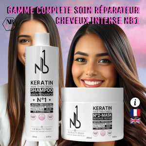 Masque Kératine Réparateur Intense NB1 - Entretien post lissage brésilien N°2 - NB BEAUTY PARIS