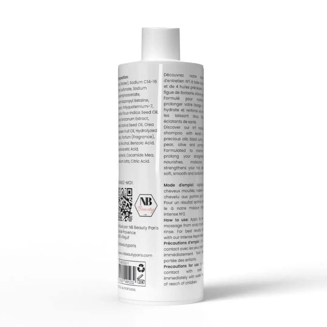 Shampoing sans sulfate Kératine - Réparateur Intense NB1 - Entretien post lissage brésilien N°1 - NB BEAUTY PARIS