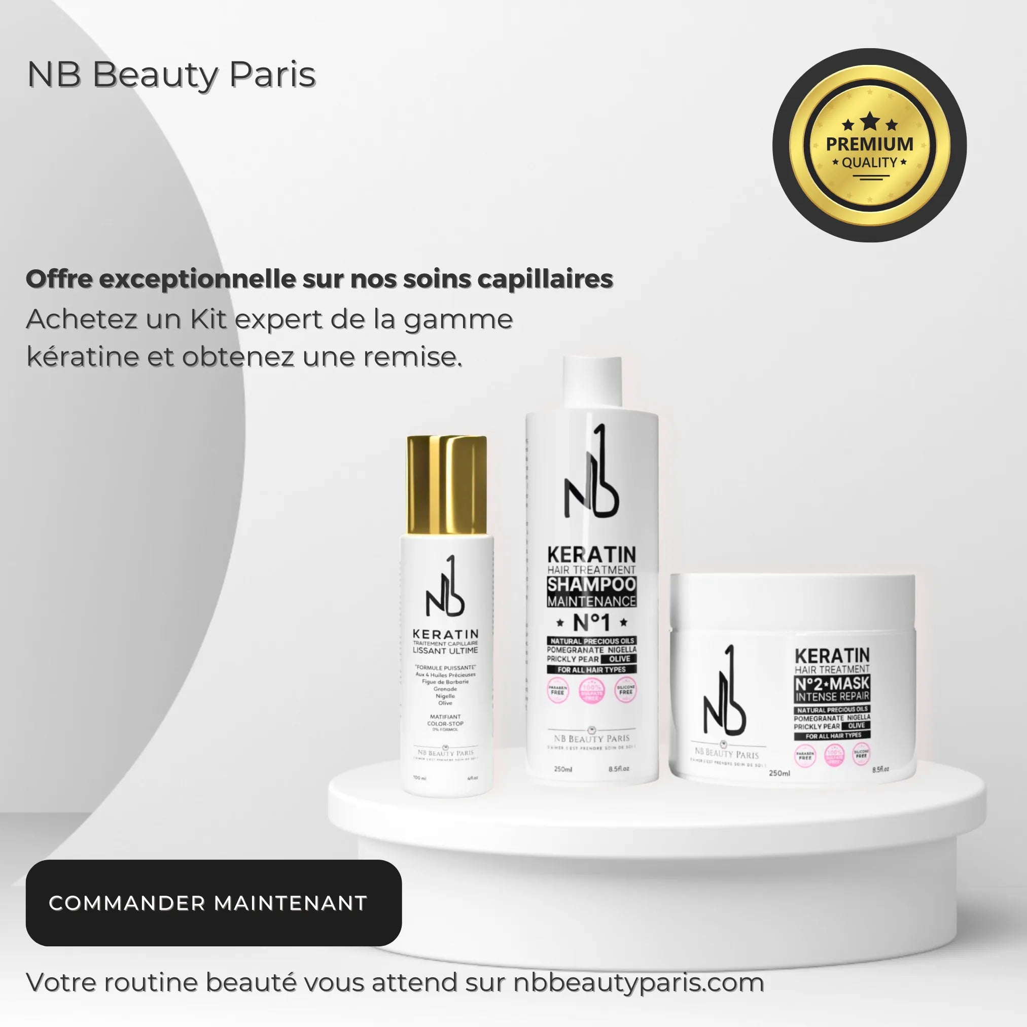 soins capillaires -  kit de la gamme kératine nb1 - NB BEAUTY PARIS