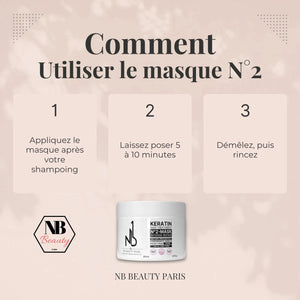 Mask Hair Repair Kératine NB1 - Soin intense Sans Sulfate - NB BEAUTY PARIS