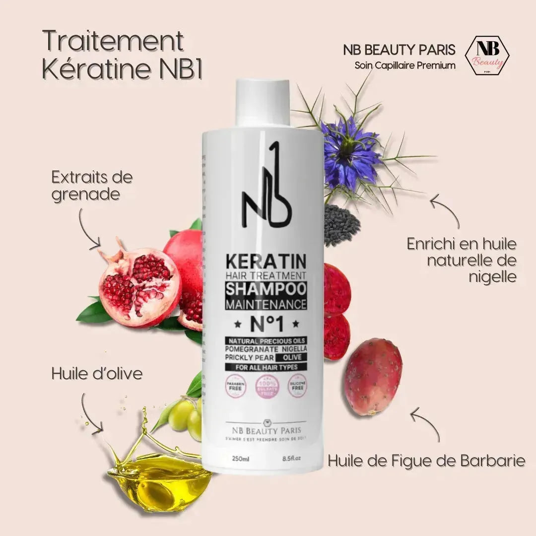 Shampoing Sans Sulfate - Soin Routine Kératine NB1 - NB BEAUTY PARIS